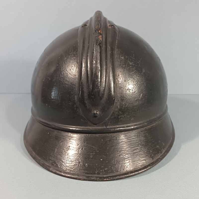 CASQUE ADRIAN MODELE 1915 OFFICIER MEDECIN COMPLET GUERRE 1914-1918 JUGULAIRE OFFICIER FANTAISIE TAILLE 59